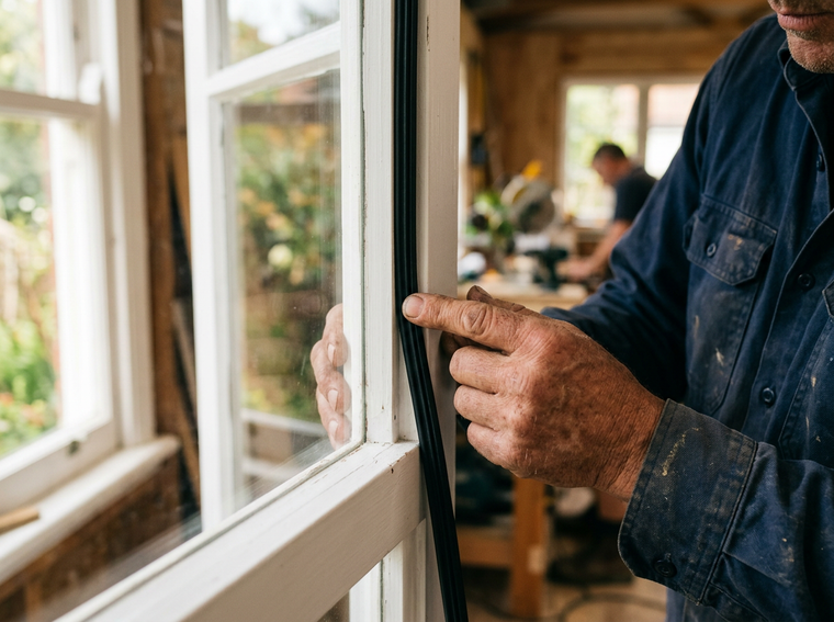 Fensterdichtung wird geprüft
